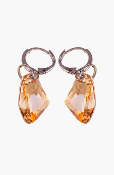 Modenaire Crystal Drop Earrings In Silver