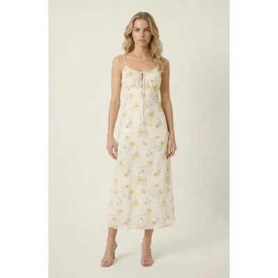 Modenaire Floral Midi Dress In White