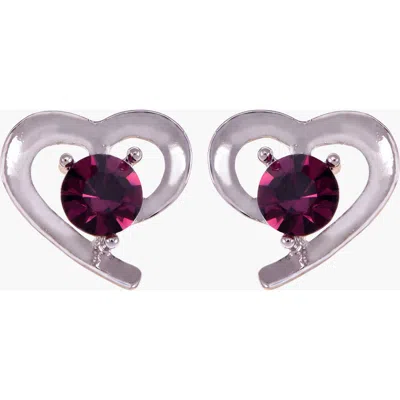 Modenaire Heart Shaped Elegant Gem Accent Stud Earrings In Multi