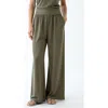 Modenaire High Waist Wide Leg Pants In Green