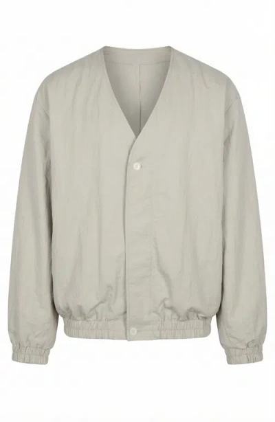 Modenaire Lightweight Elastic Hem Bomber Jacket In Sand