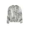 Modenaire Men's Green Printed Zip Front Jacket With Baroque Pattern In Green