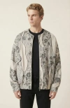 Modenaire Printed Zip Front Jacket In Multi