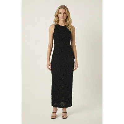 Modenaire Round Neck Bodycon Dress In Black
