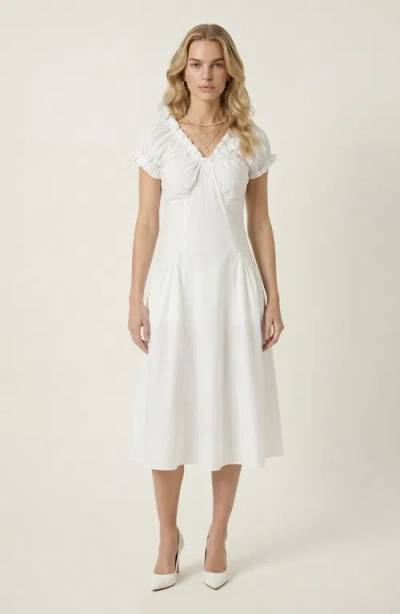 Modenaire Short Sleeve Mini Dress In White