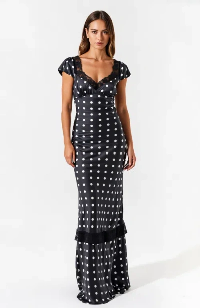 Modenaire Sleeveless Ribbed Knit Midi Dress With High Neck And Side Slit In Black/white
