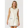 Modenaire Sleeveless Sequin-knit Contrast-trim Mini Dress In Multi