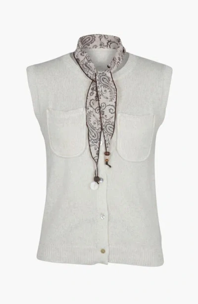 Modenaire Soft Knit Sleeveless Cardigan Vest In Animal Print