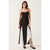 Modenaire Spaghetti Strap Bustier Maxi Dress With Pleated Contrast Panels In Multi