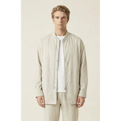 Modenaire Stand Collar Long Sleeve Jacket In Sand