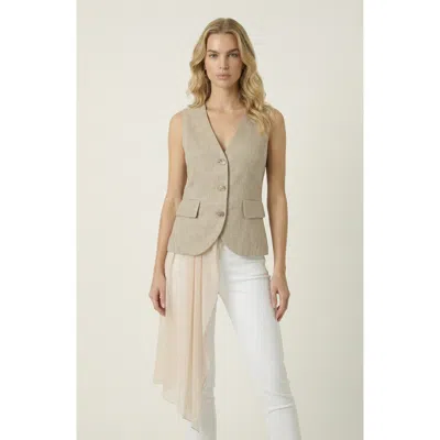 Modenaire Tailored Sleeveless Vest Top In Gray