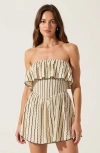 Modenaire Textured Strapless Mini Dress With Ruffled Bodice And Fitted Waist