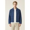 Modenaire Textured Zip Front Jacket In Blue