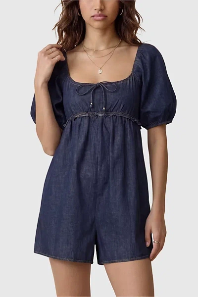 Modenaire Tie-detail Romper In Blue, Women's At Urban Outfitters