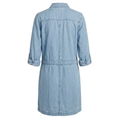 Modenaire Women's Blue Denim Mini Dress Structured Button Front