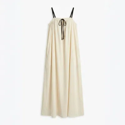 Modenaire Women's Neutrals Gathered Maxi Dress Draped Bodice In White