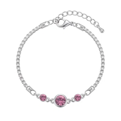 Modenaire Women's Pink Fuchsia Crystal Glitter Bracelet Bangle