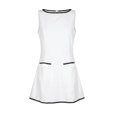 Modenaire Women's White Shift Mini Dress Clean Tailored Form