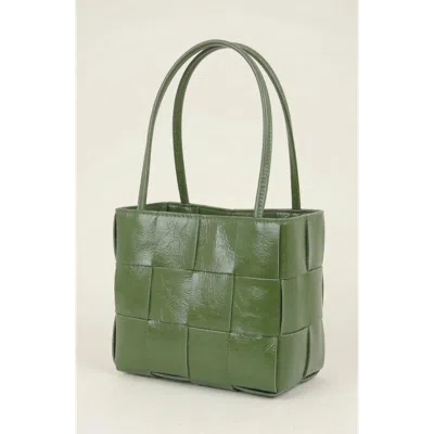 Modenaire Woven Leather Crossbody Shoulder Bag In Green