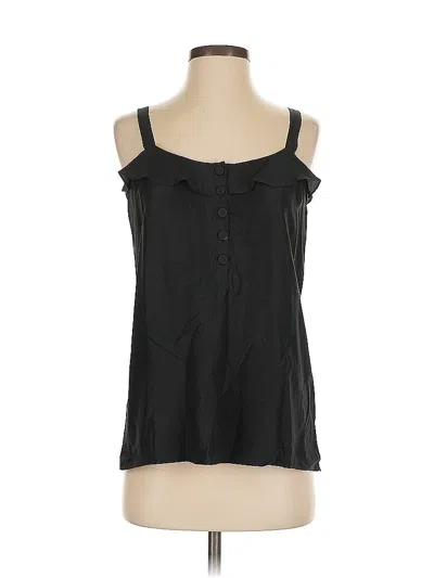 Pre-owned Modern Amusement Sleeveless Silk Top Black Sweetheart Neckline Tops