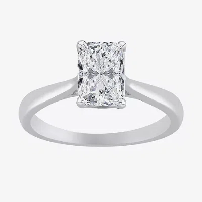 Modern Bride 1 1/2 Ct. Lab-grown (g / Vs2) Diamond 14k Gold Radiant-cut Solitaire Engagement Ring In White