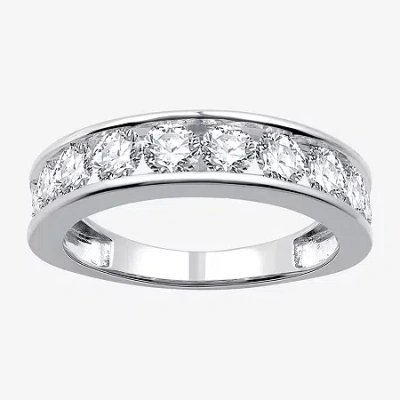 Modern Bride 1 1/2 Ct. T.w. Lab-grown (g / Si1-si2) Diamond Wedding Band In 10k Or 14k Gold In Metallic