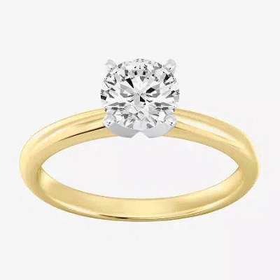 Modern Bride 1 1/4 Ct. Lab-grown (g / Si2) Diamond Round Solitaire Engagement Ring In 14k Gold In Yellow