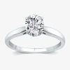Modern Bride 1 Ct. Lab-grown (g / Si2) Diamond Oval Solitaire Engagement Ring In 10k Or 14k Gold In White