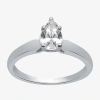 Modern Bride 1 Ct. Lab-grown (g / Si2) Diamond Pear Solitaire Engagement Ring In 10k Or 14k Gold In White