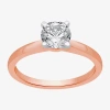 Modern Bride 1 Ct. Lab-grown (g / Si2) Diamond Round Solitaire Engagement Ring In 10k Or 14k Gold In Pink