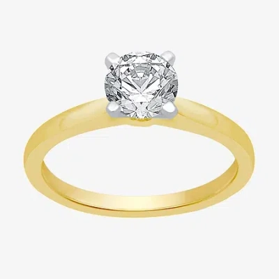 Modern Bride 1 Ct. Lab-grown (g / Si2) Diamond Round Solitaire Engagement Ring In 10k Or 14k Gold