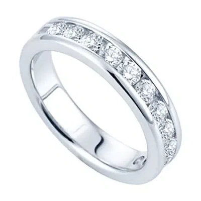 Modern Bride 1 Ct.t.w. Channel-set Natural Diamond Band In Metallic