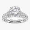 Modern Bride 1 Ct.t.w. (g / Vs2-si1) Lab-grown Diamond Cushion Halo Wedding Engagement Ring In 10k Gold In White