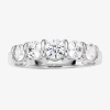 Modern Bride 1 Ct.t.w. Natural Diamond 10k White Gold 5-stone Ring In Silver