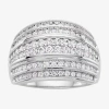 Modern Bride 1 Ct.t.w. Natural Diamond 10k White Gold Ring In Brown