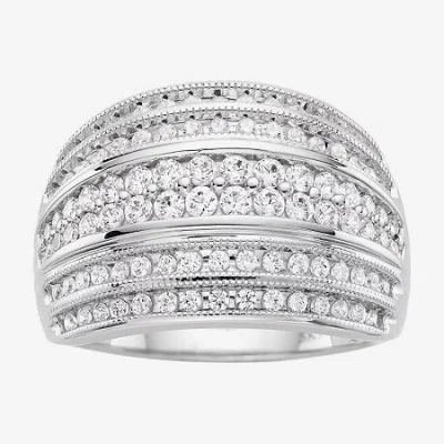 Modern Bride 1 Ct.t.w. Natural Diamond 10k White Gold Ring In Brown