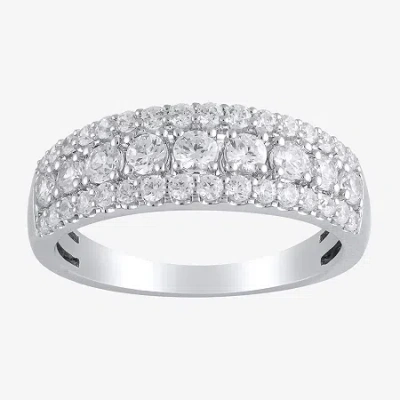 Modern Bride 1 Ct.t.w. Natural Diamond 14k Gold Anniversary Band In White