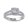 Modern Bride 1 Ct.t.w. Natural Diamond 14k White Gold Ring In Silver