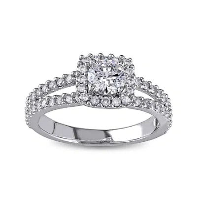 Modern Bride 1 Ct.t.w. Natural Diamond 14k White Gold Ring