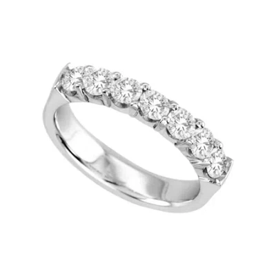 Modern Bride 1 Ct.t.w. Natural Diamond Band 14k White Gold In Metallic