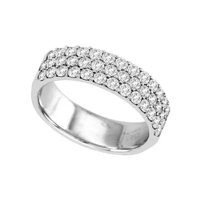Modern Bride 1 Ct.t.w. Natural Diamond Multi-row Band In Metallic