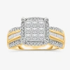 Modern Bride 1 Ct.t.w. Natural Diamond Princess-cut Multi-top Ring In White Or Yellow 10k Or 14k Gold In Gold