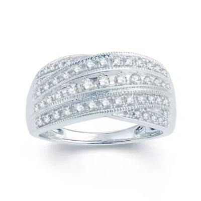 Modern Bride 1/2 Ct.t.w. Natural Diamond 10k White Gold Wedding Band