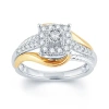 Modern Bride 1/2 Ct.t.w. Natural Diamond 14k Two-tone Gold Engagement Ring In Transparent