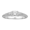 Modern Bride 1/2 Ct.t.w. Natural Diamond 14k White Gold Engagement Ring In Silver