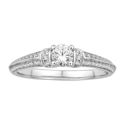 Modern Bride 1/2 Ct.t.w. Natural Diamond 14k White Gold Engagement Ring
