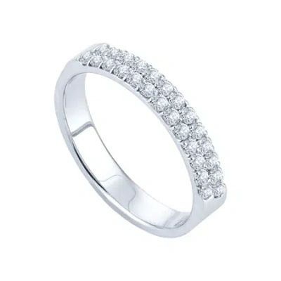 Modern Bride 1/2 Ct.t.w. Natural Diamond Band 14k White Gold In Metallic