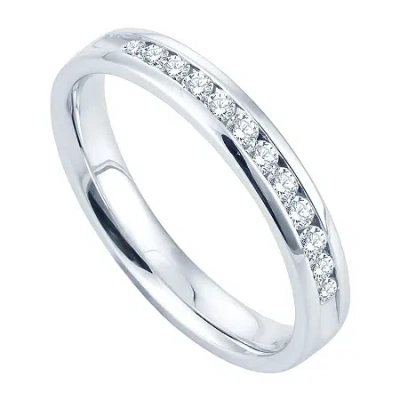 Modern Bride 1/4 Ct.t.w. Channel-set Natural Diamond Band In Metallic