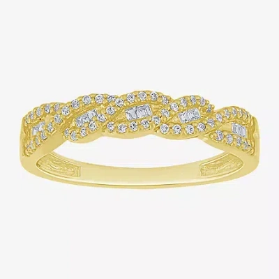 Modern Bride 1/4 Ct.t.w. Natural Diamond 10k Gold Anniversary Wedding Band