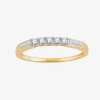 Modern Bride 1/4 Ct.t.w. Natural Diamond 10k Or 14k Gold Wedding Band In Transparent